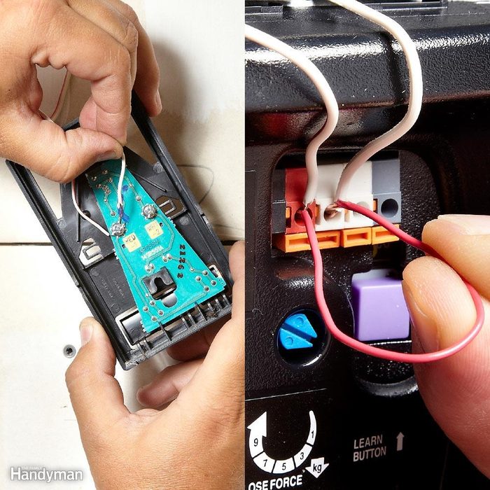 How to replace the wires in the garage door switch