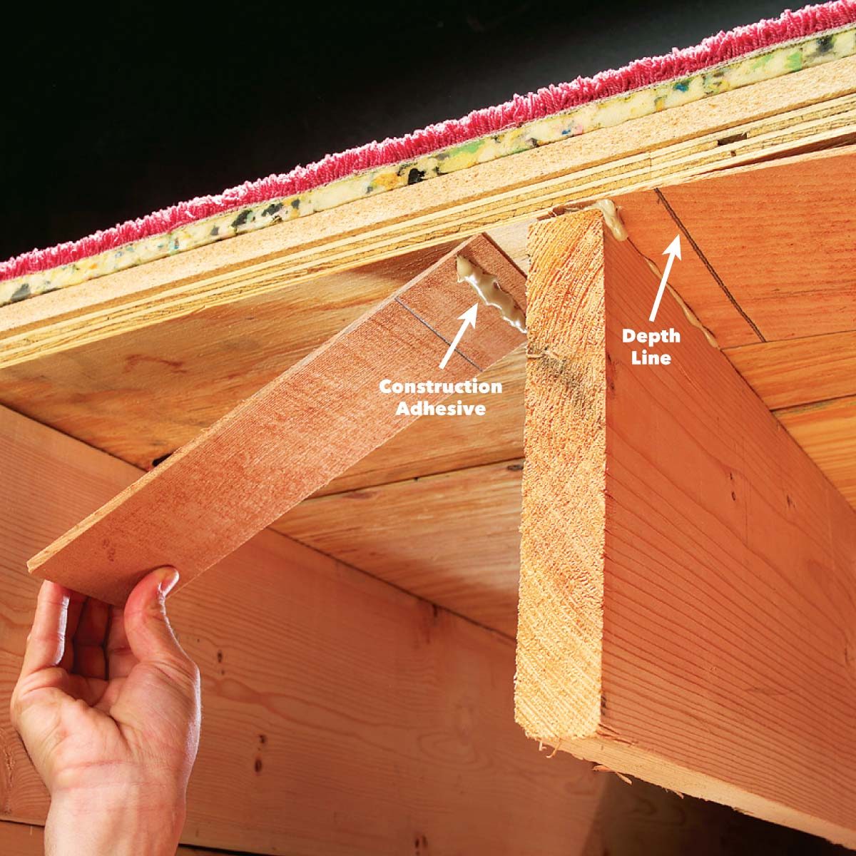 Glue the shims