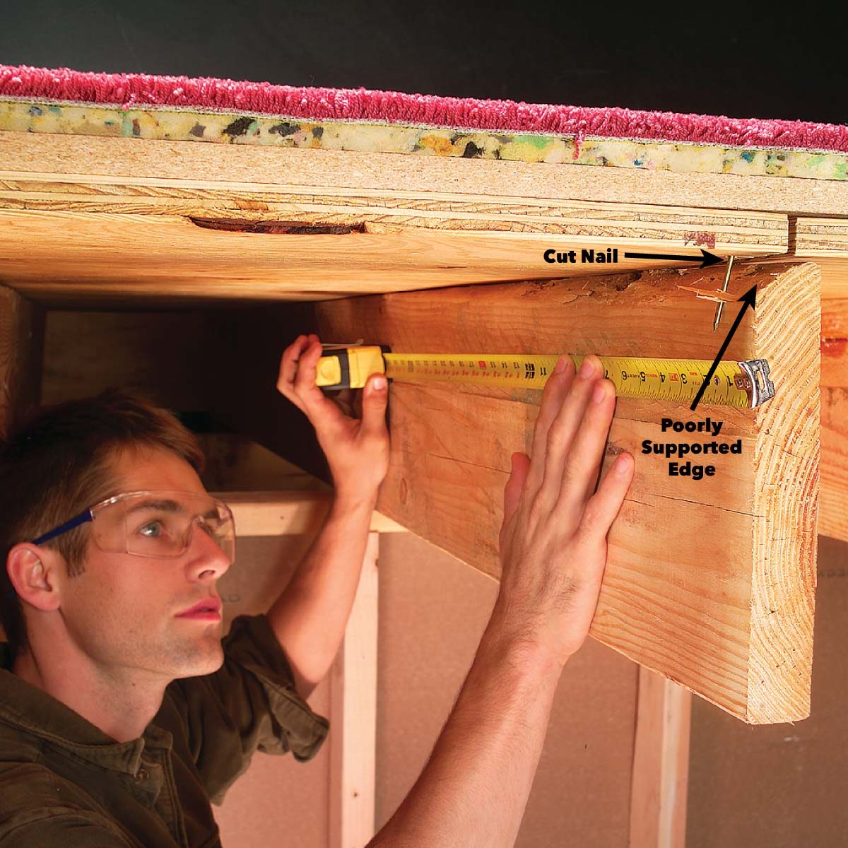 Reinforce floor joists