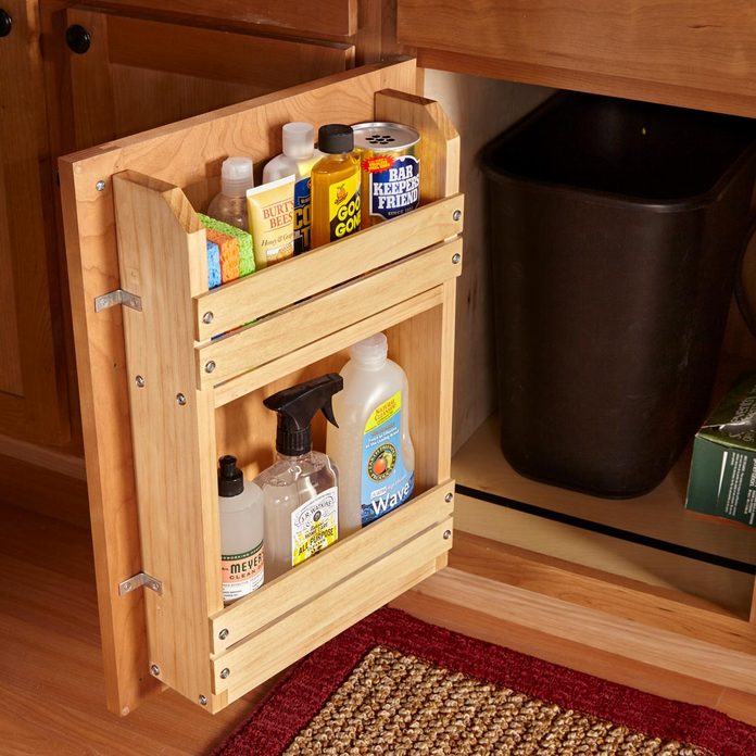 cabinet door storage rack