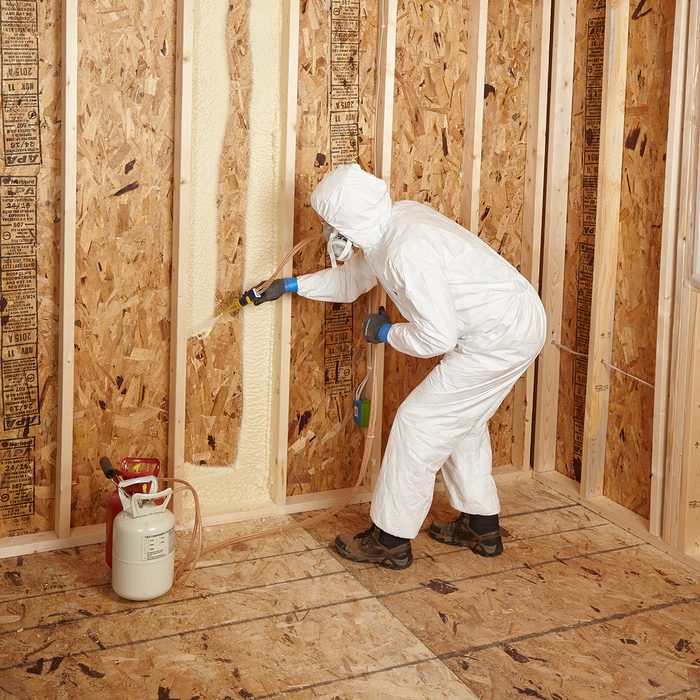 Spraying in a picture frame pattern first | Construction Pro Tips