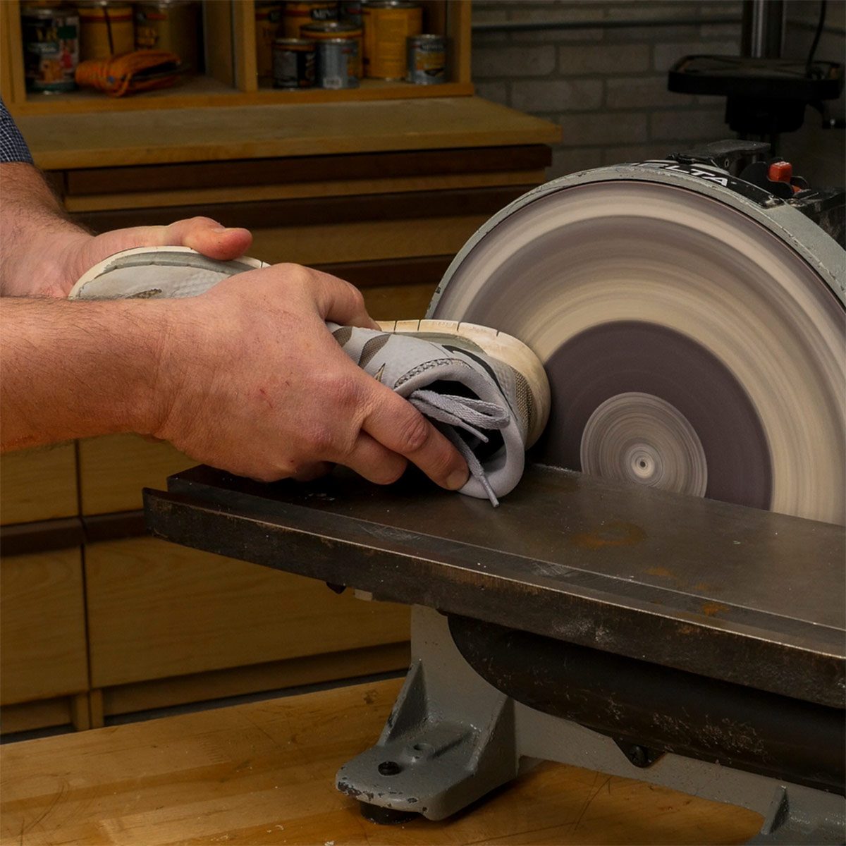 sneaker to clean sandpaper
