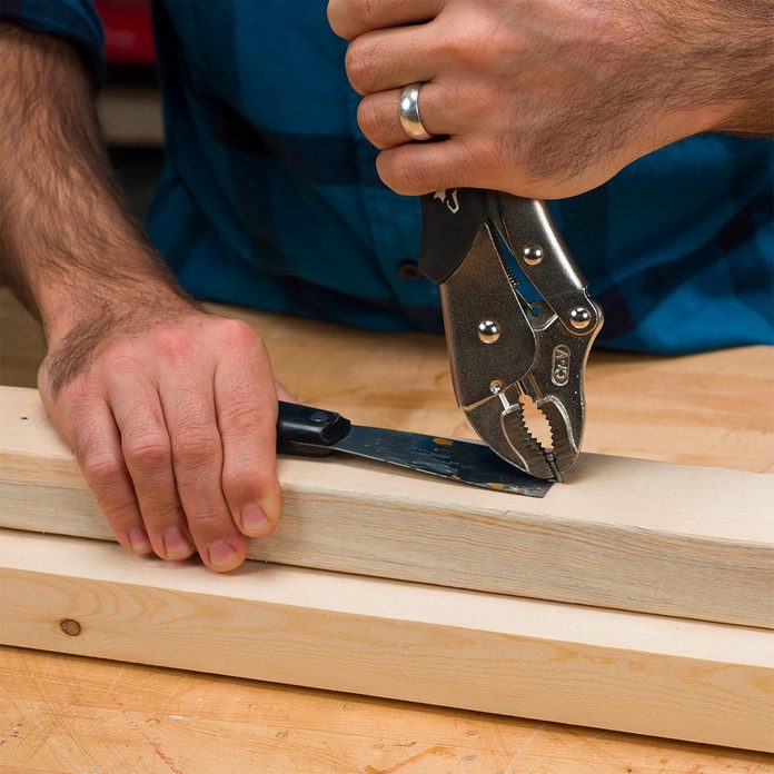 pulling nail with Vise-Grips