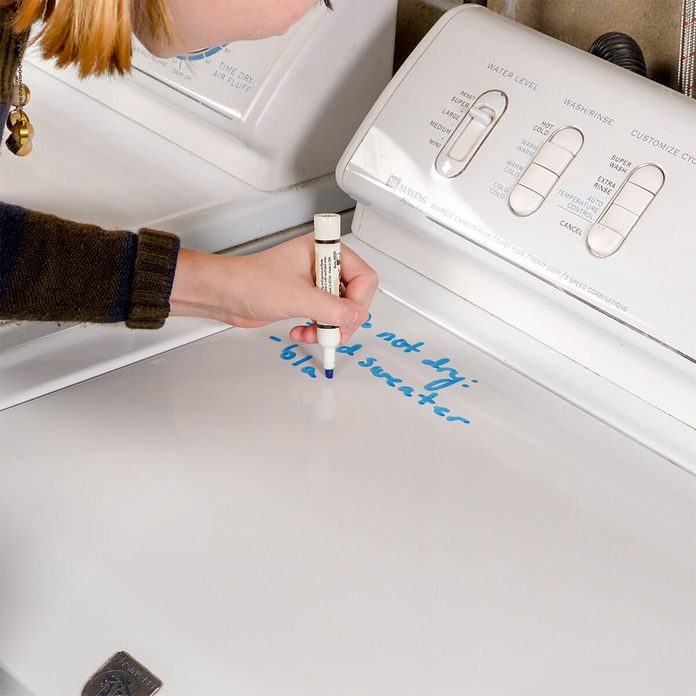 laundry room ideas writing notes on washing machine