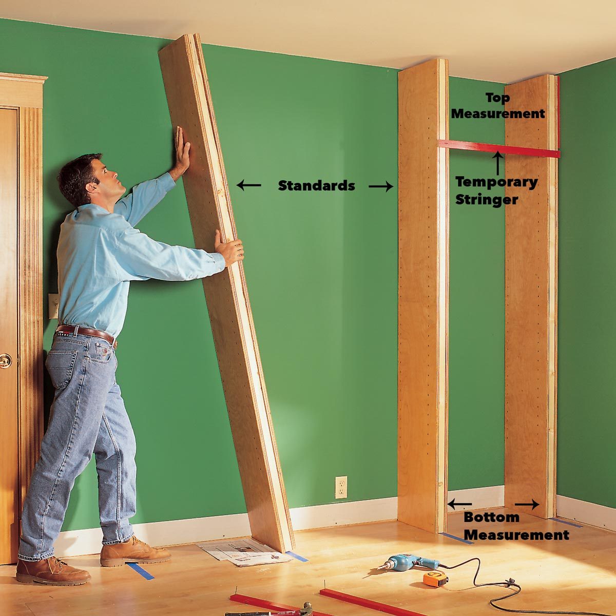 install standards bookcase