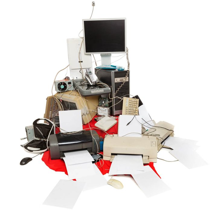 Old computer and electronic waste