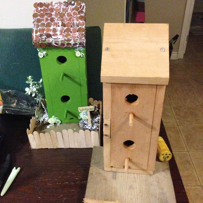decorated birdhouse
