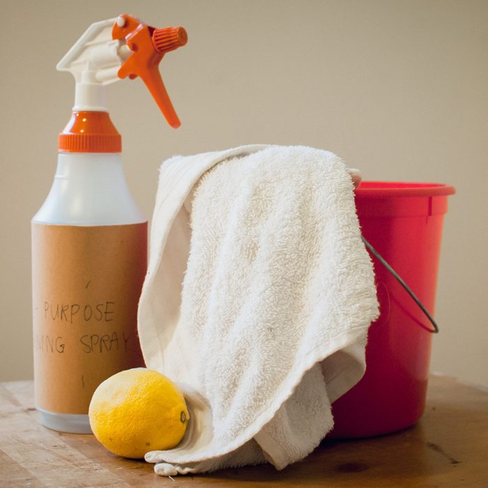 A spray bottle labeled 