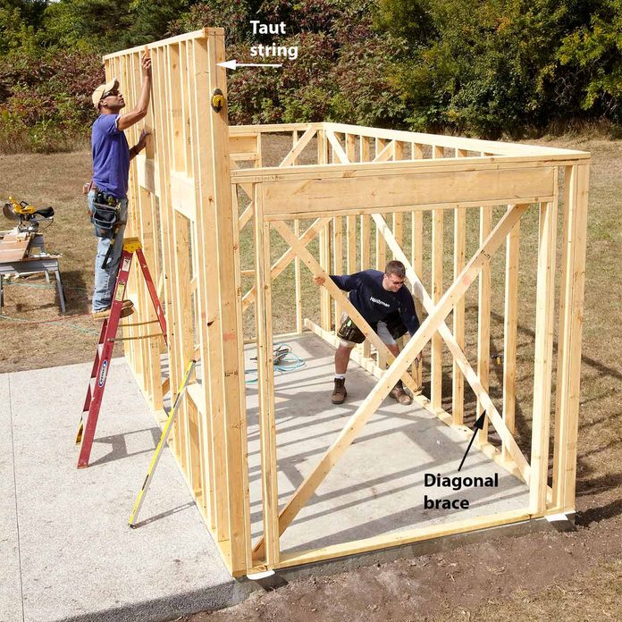 build the walls of the shed