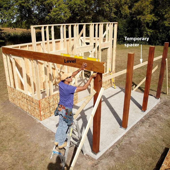 stand front posts and beams