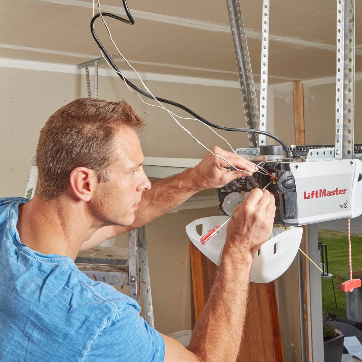Connect the controller to the garage door openers