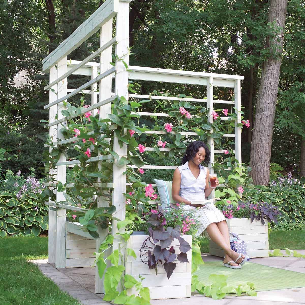 build a chair into a wood arbor