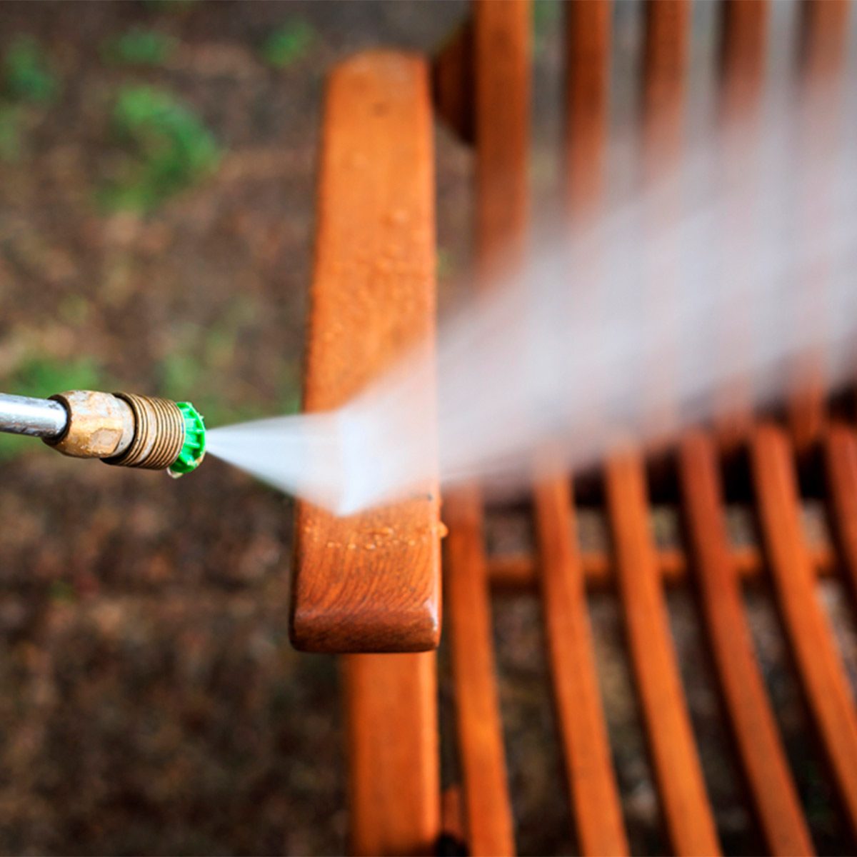 power washing stained chair