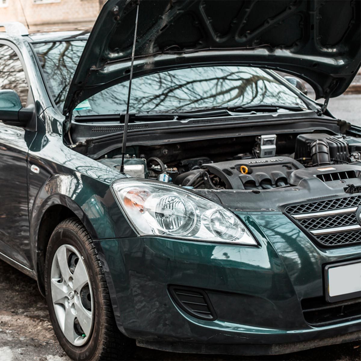 car under hood