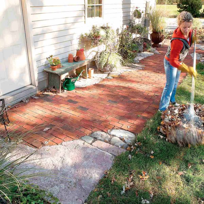 after brick and stone pathway
