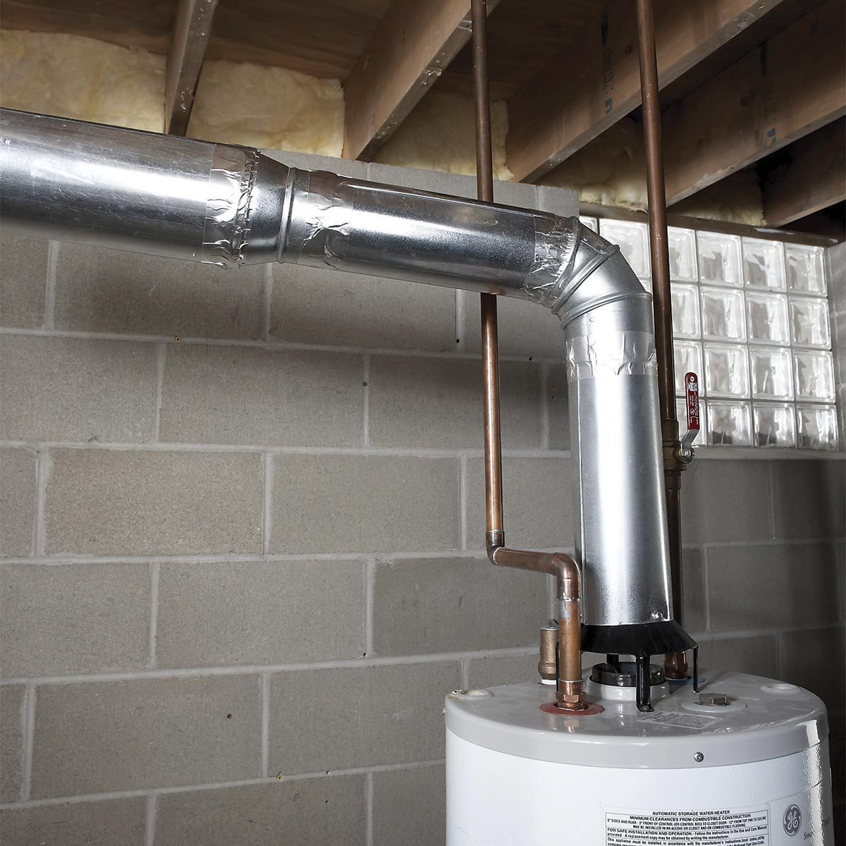 correctly installed water heater vent