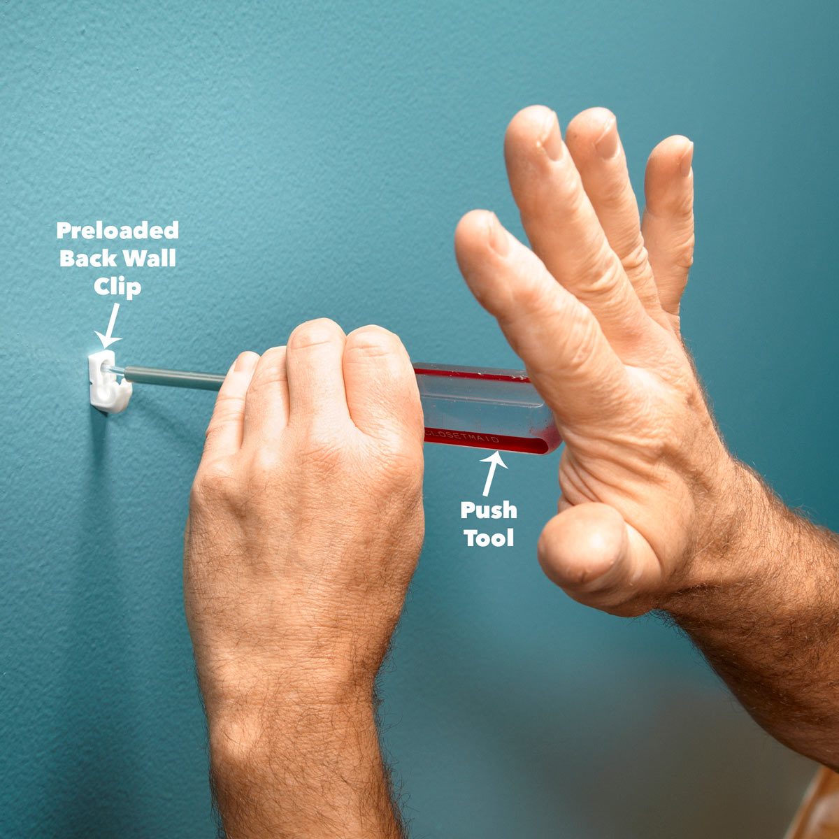 push tool wire shelves 
