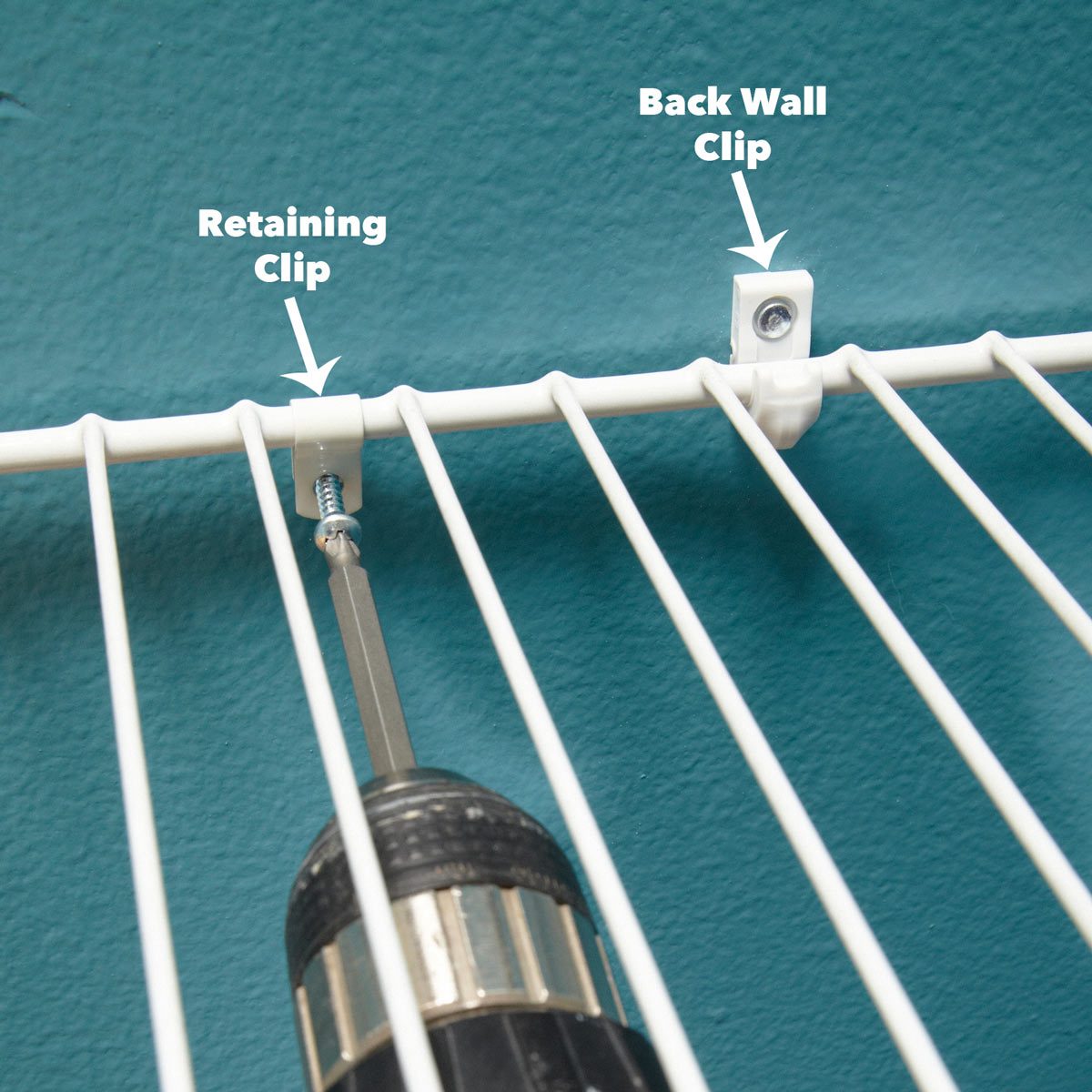 lock wire shelving in place