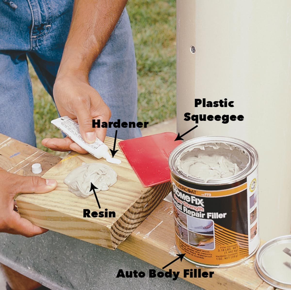 fill holes with putty