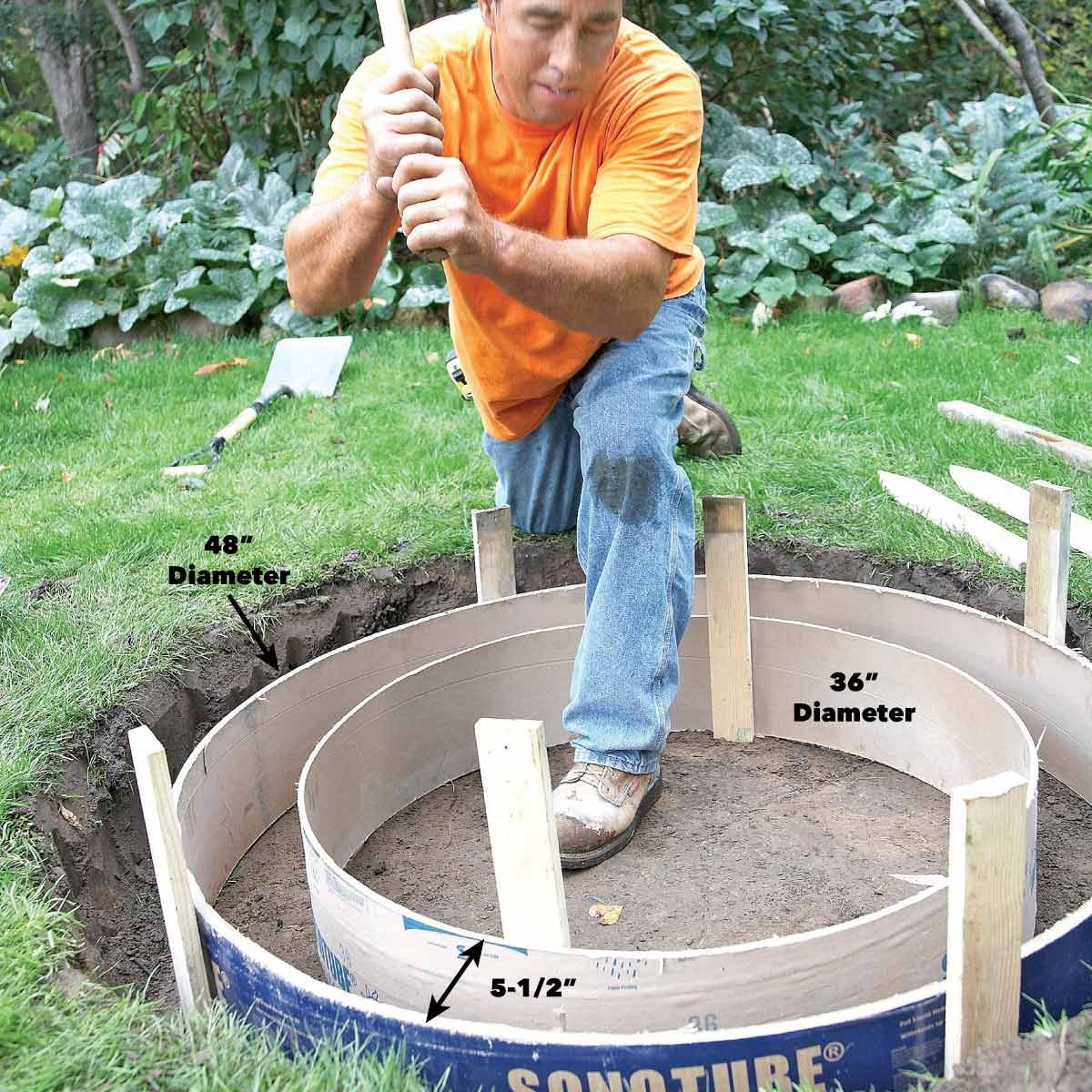 stake the forms fire pit