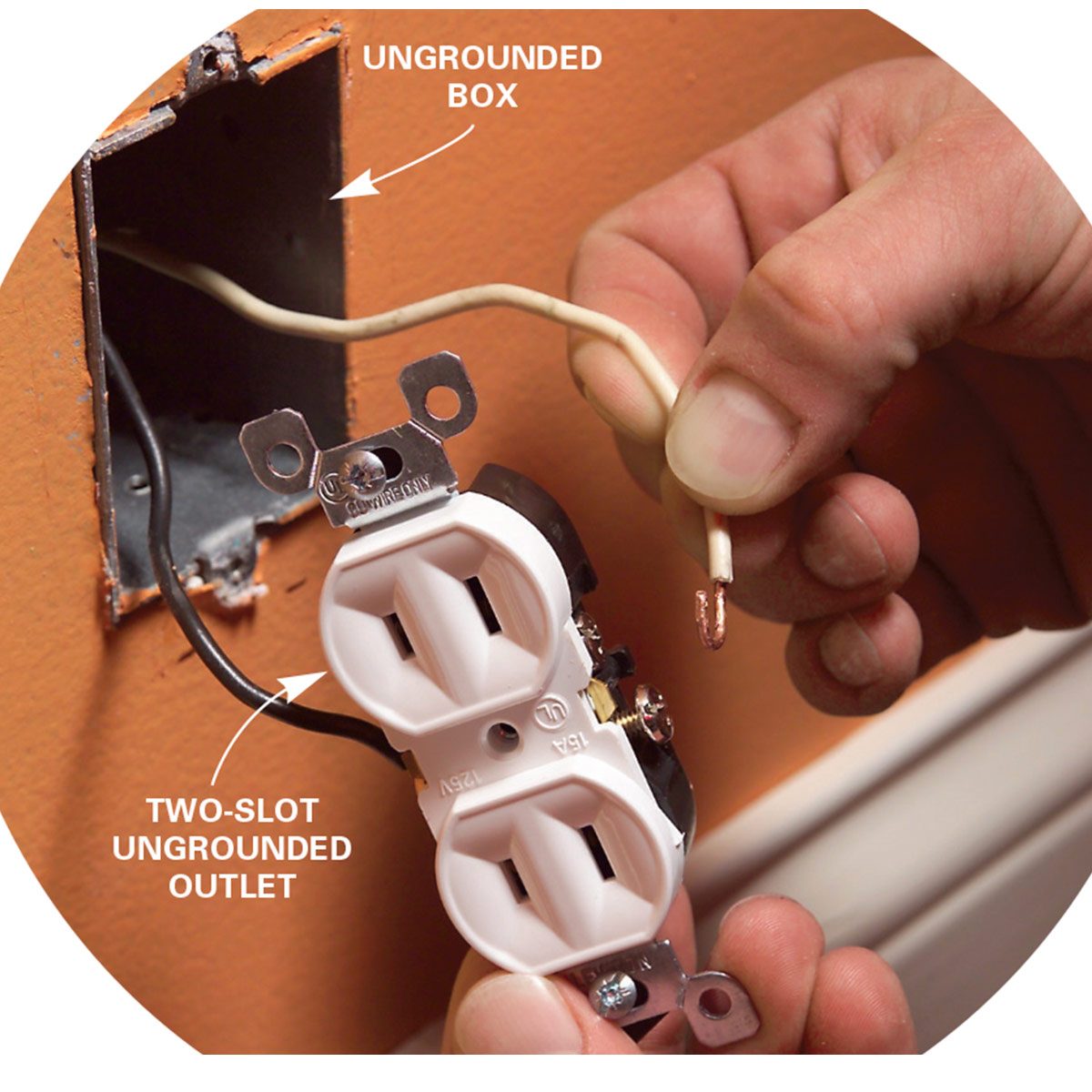two slot electrical outlet
