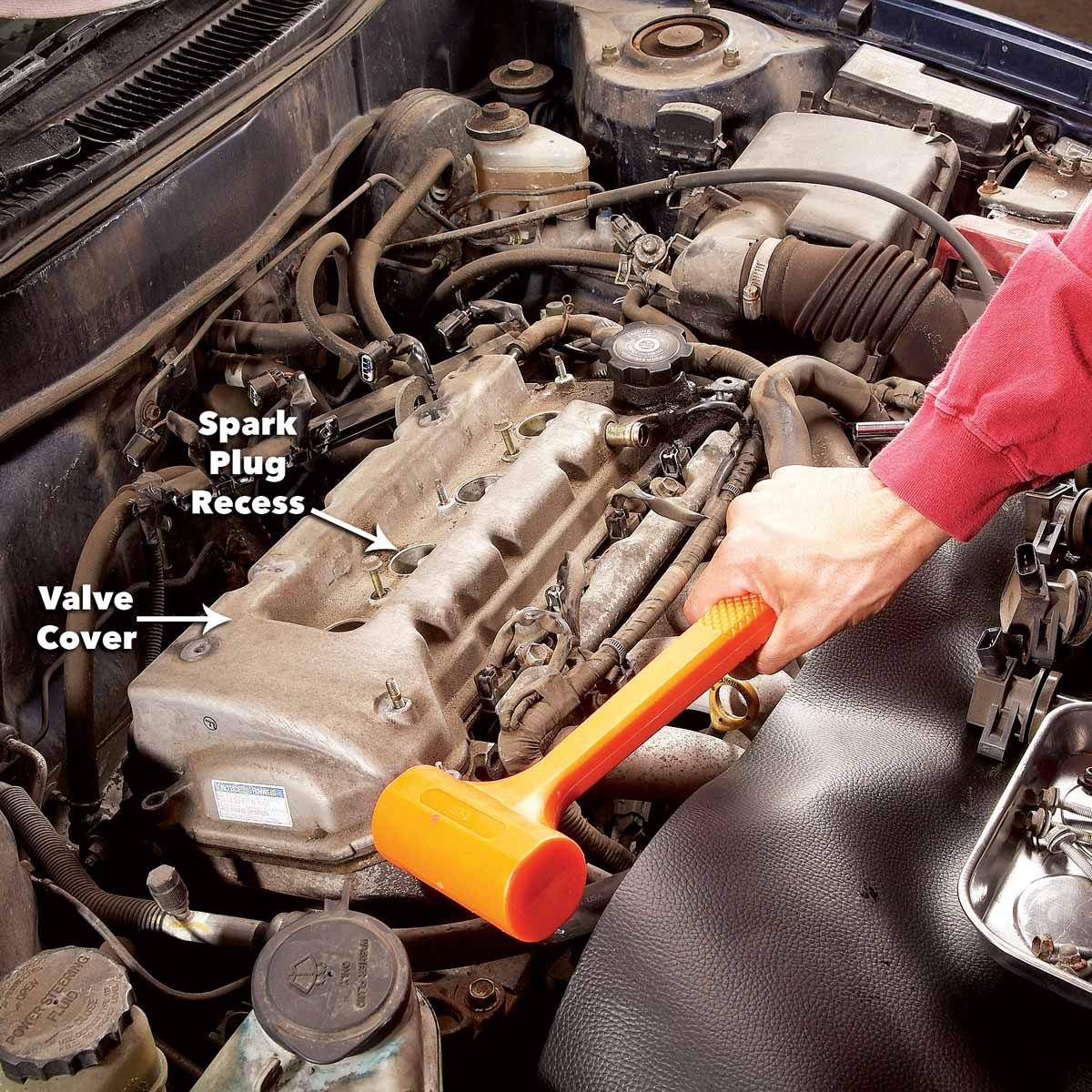 Tap the cover loose fix a valve cover gasket leak