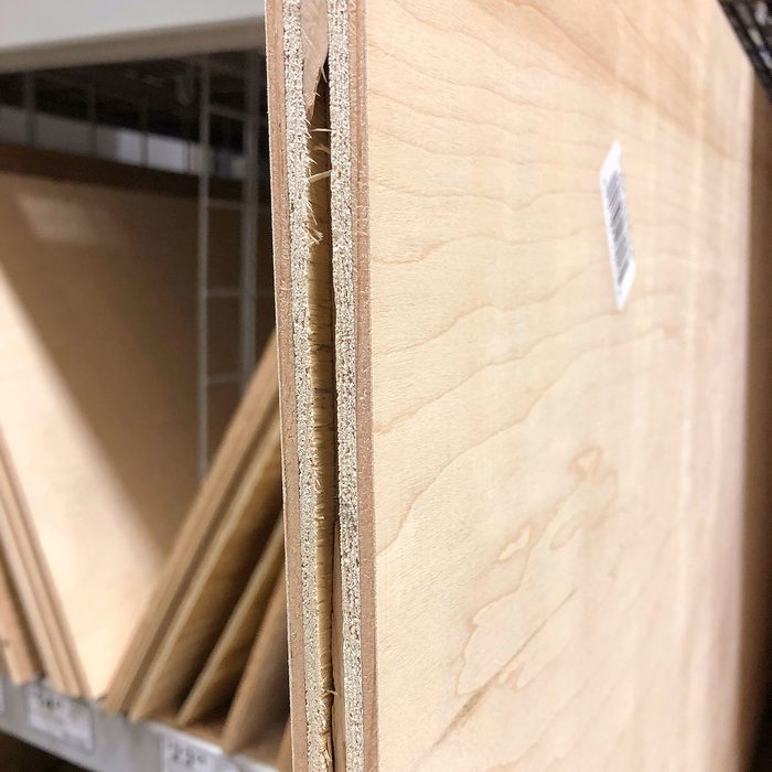 A slab of plywood with a split edge | Construction Pro Tips