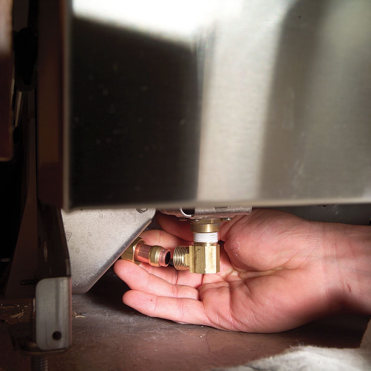 How To Replace A Dishwasher attach the new dishwasher supply line