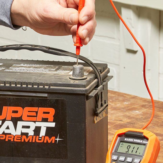 Multimeter Positive Test Lead Positive test lead probe on battery | Construction Pro Tips