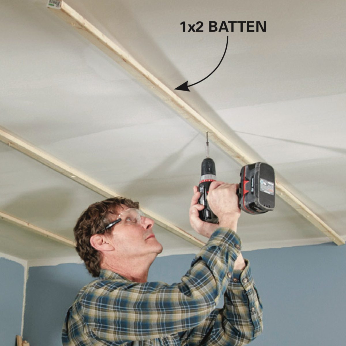 Shiplap ceiling - battens on finished ceilings