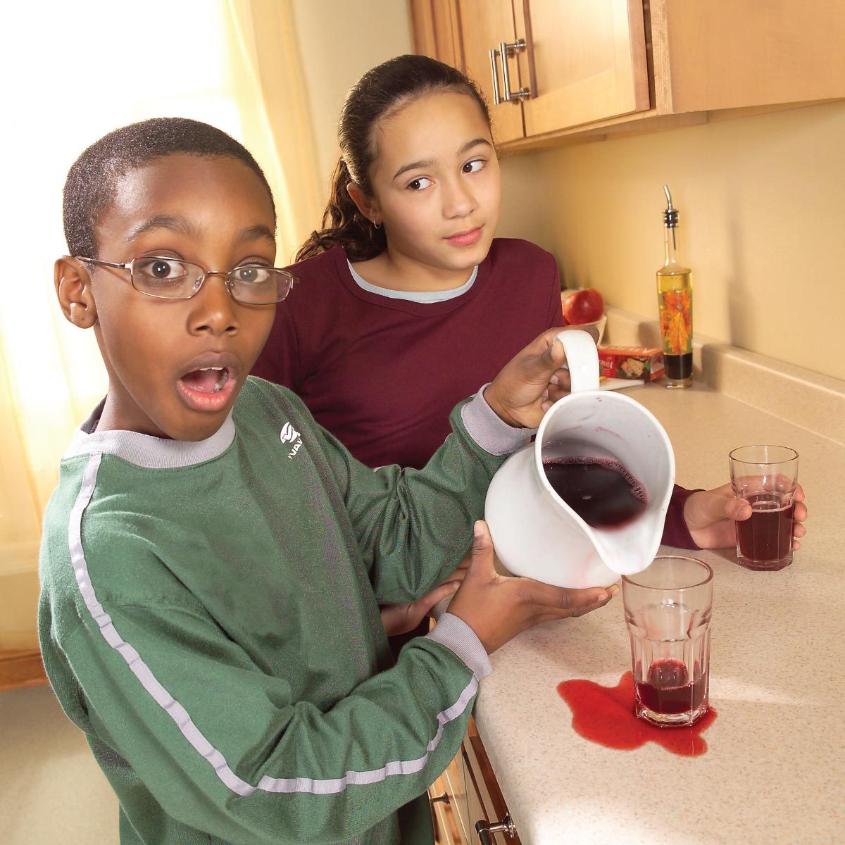 remove stains from plastic countertops