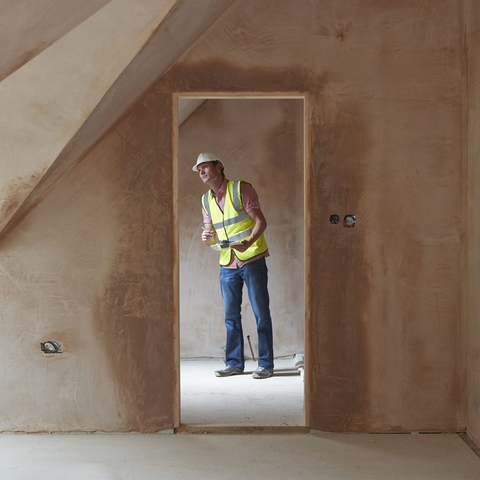 construction guy unfinished home