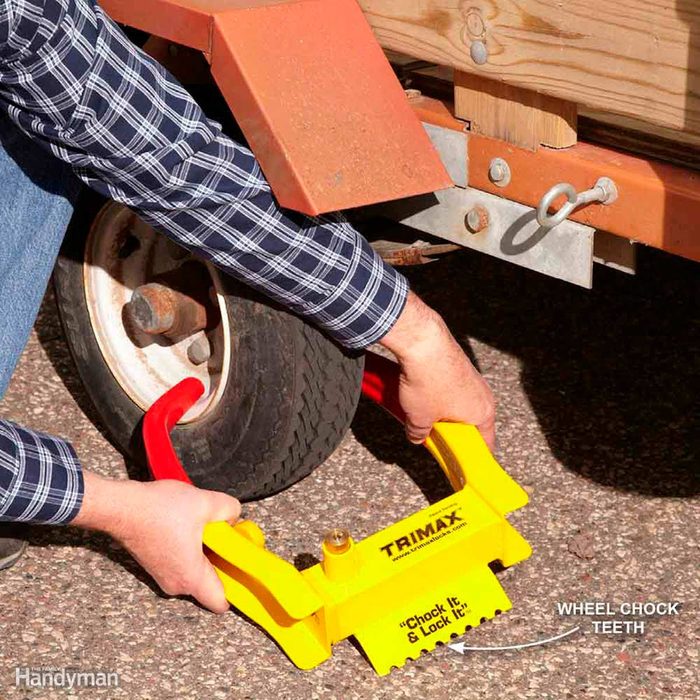 wheel chock for anti-theft
