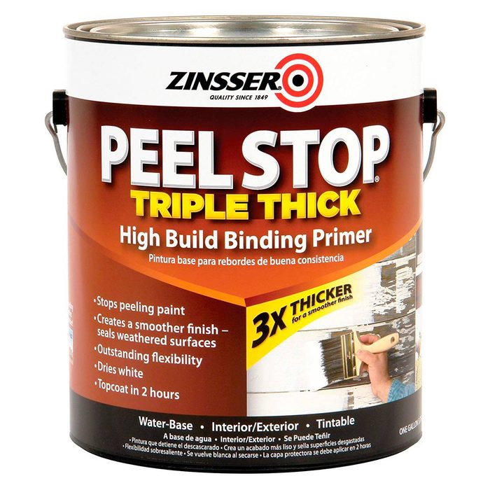 A paint can labeled 