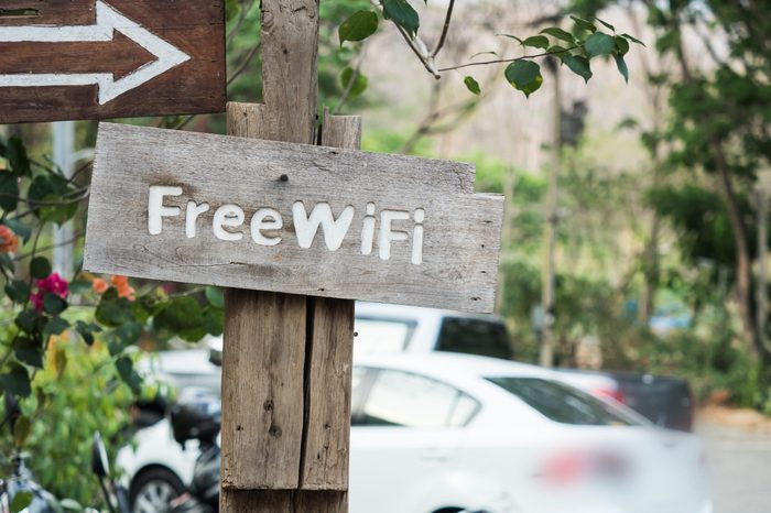 Free Wifi zone sign