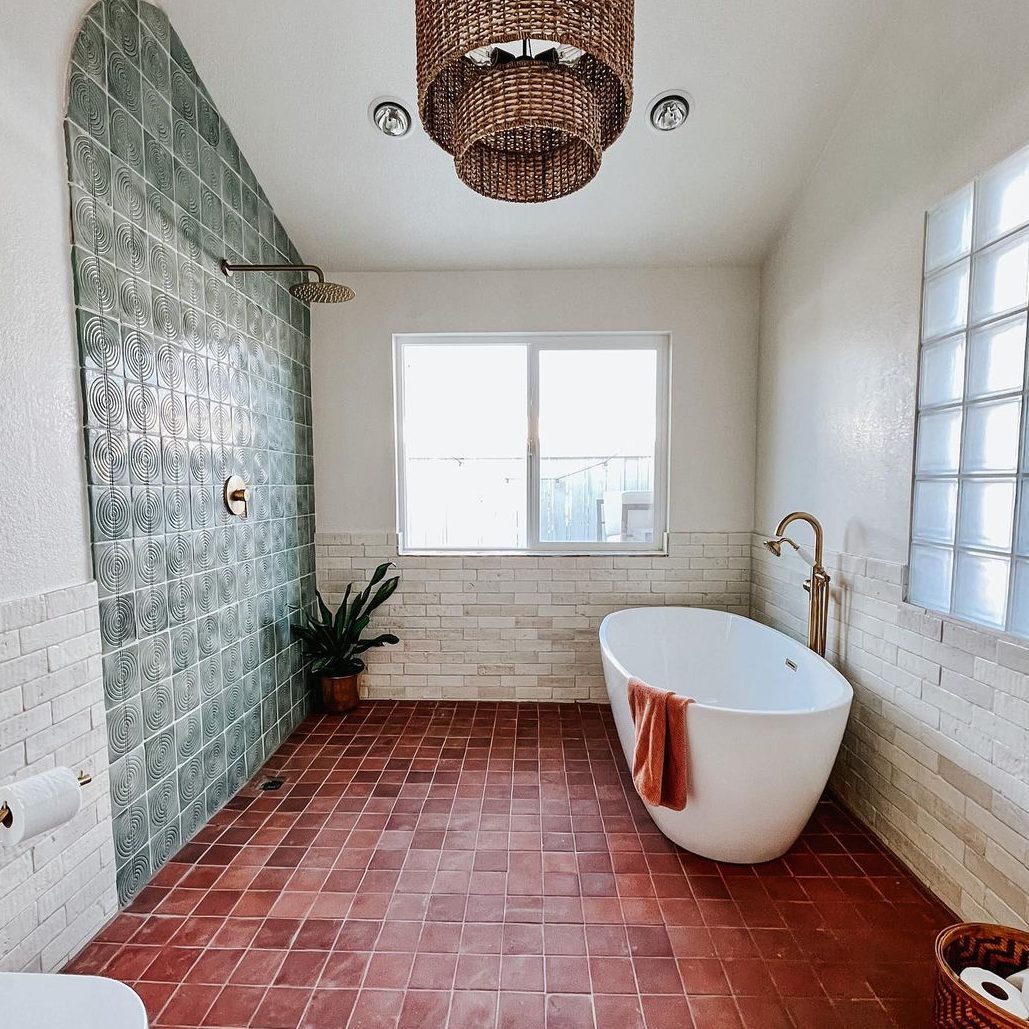 Color Blocking Bathroom Tile