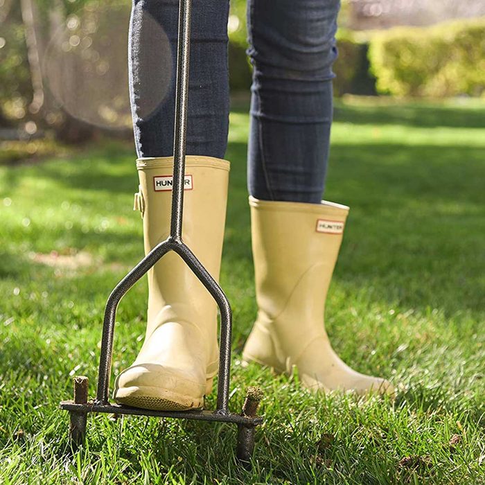 Manual lawn aerator