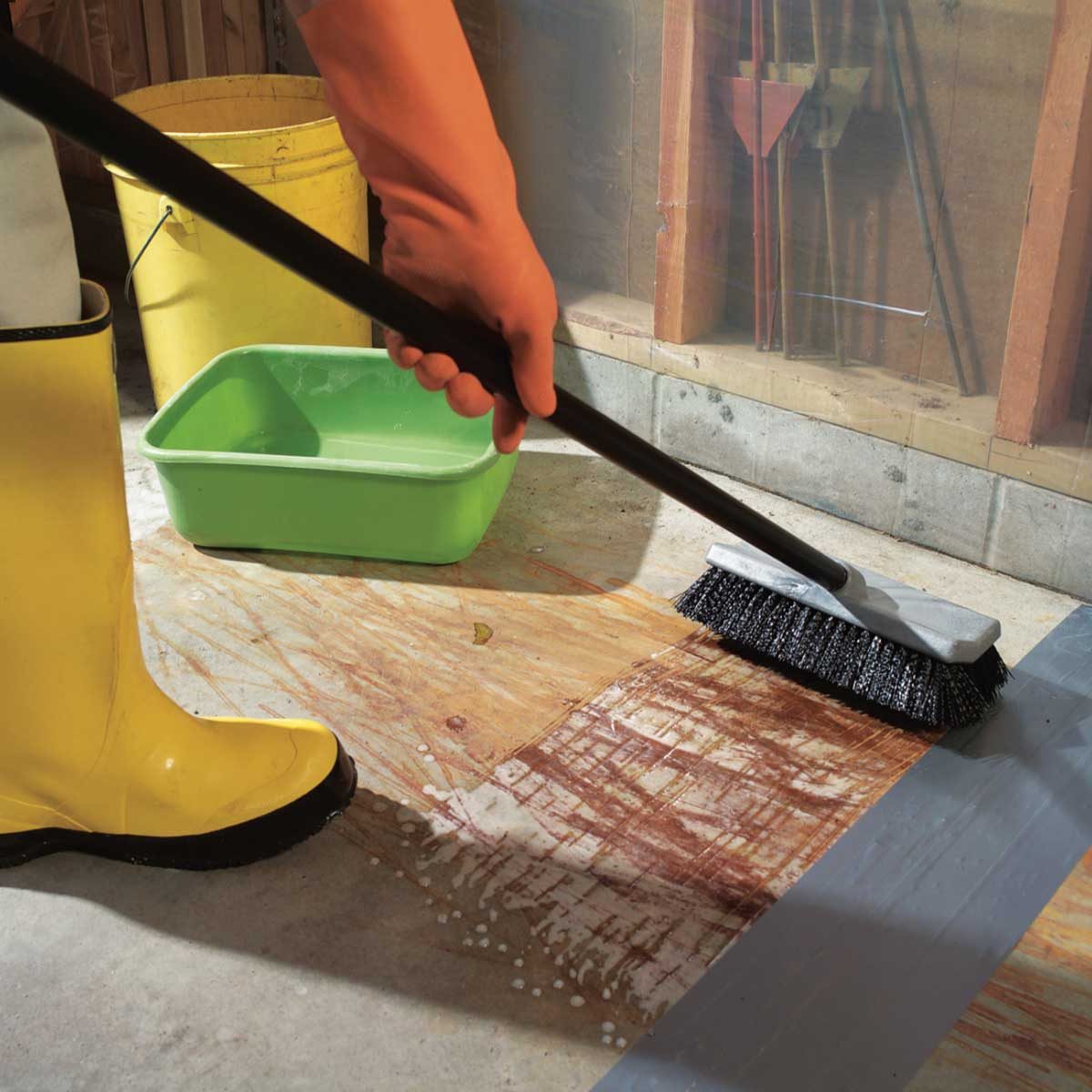 Apply the Acid with a Long-Handled Brush