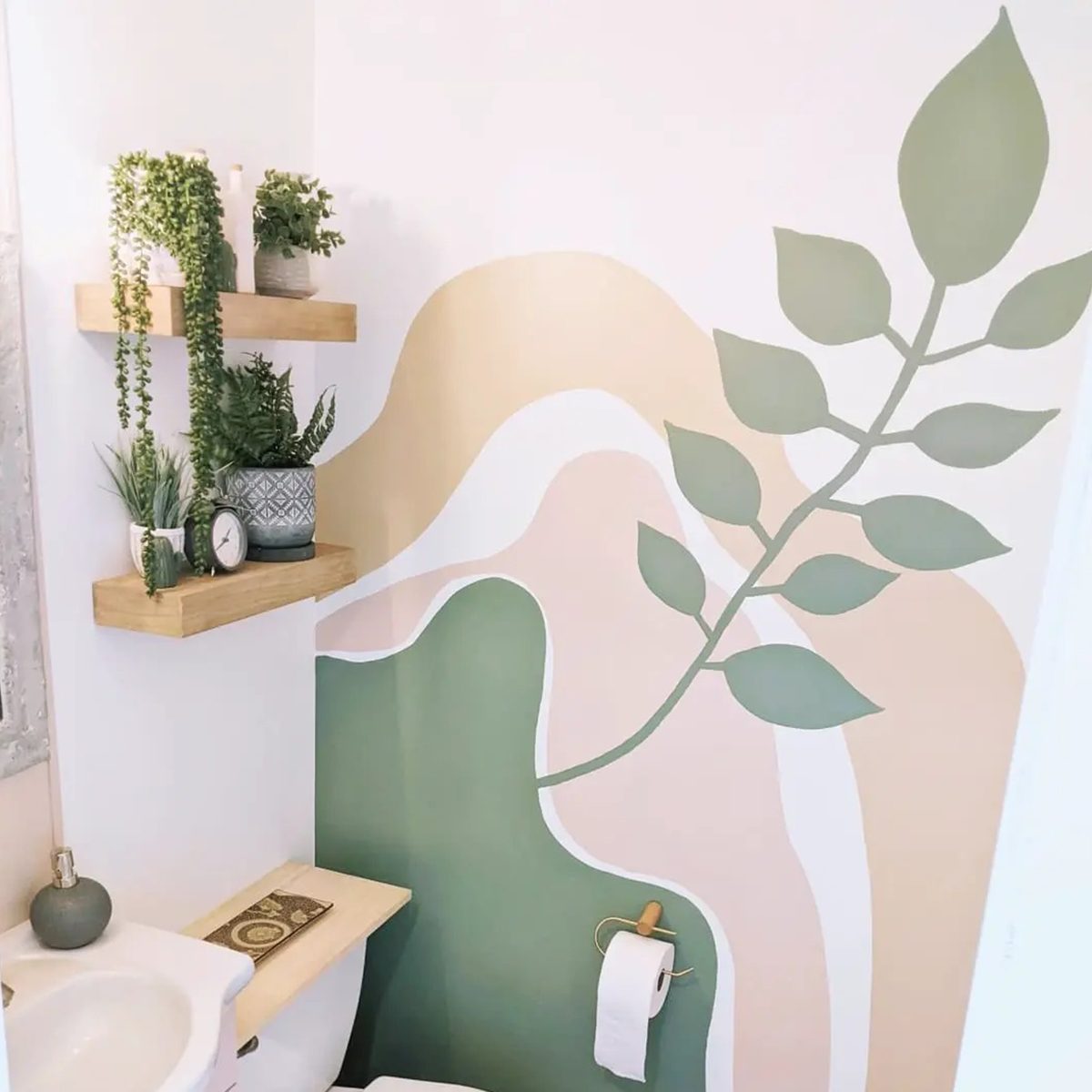 Painted Mural On Bathroom Wall