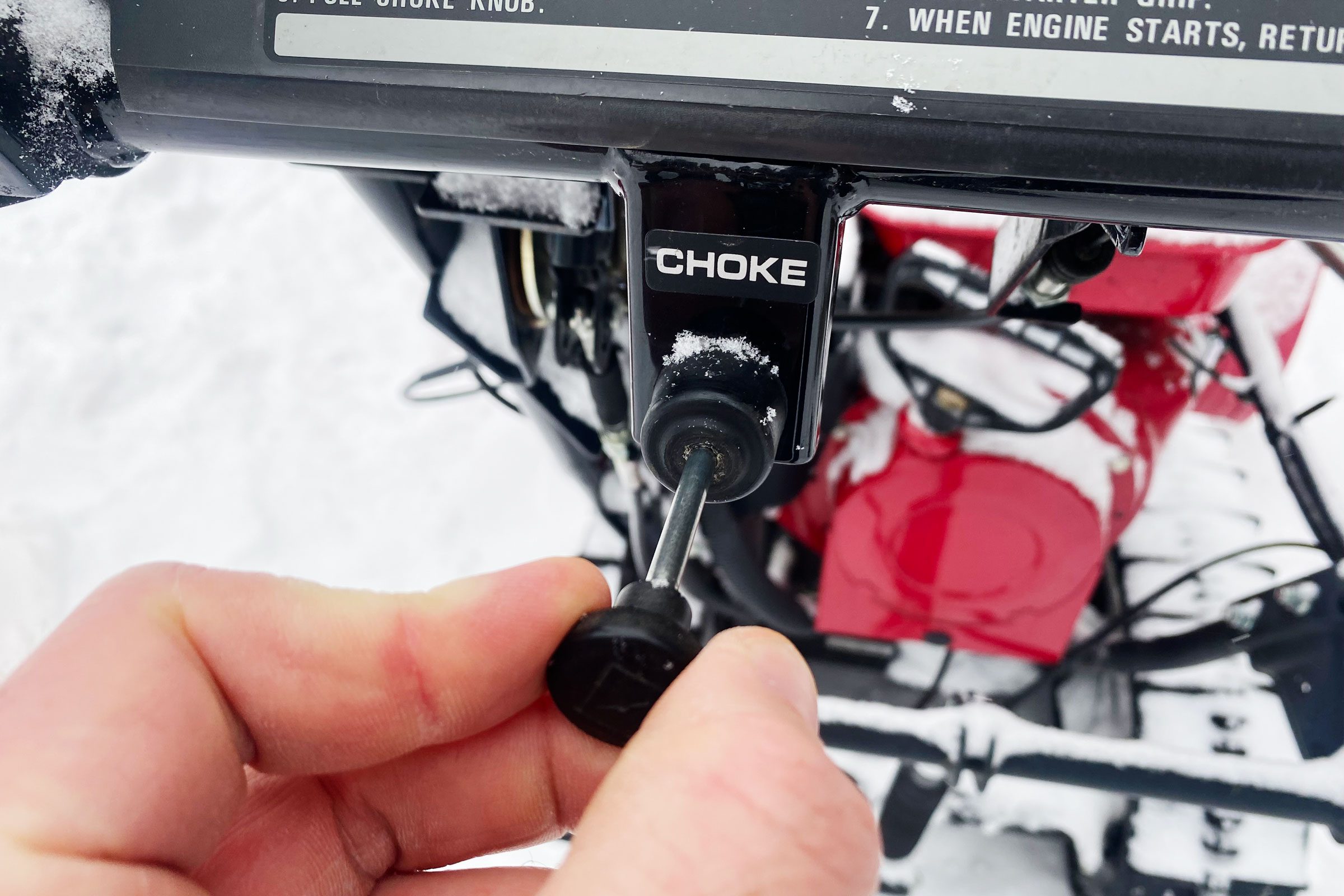 Open Choke on the snowblower
