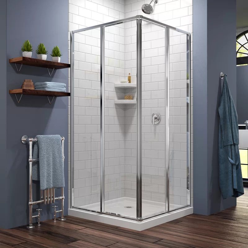 Cornerview Framed Square Sliding Shower Ecomm Via Wayfair.com