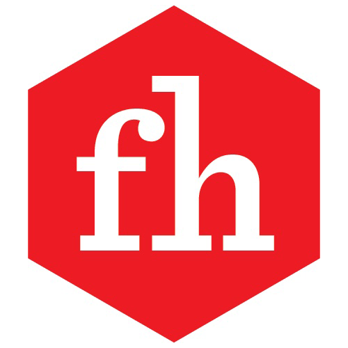 A red hexagon features the letters