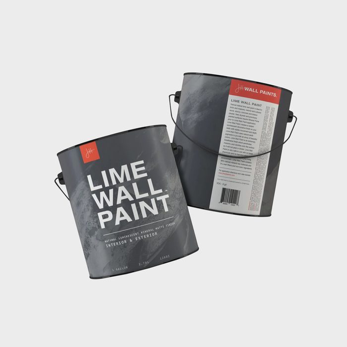 Two paint cans labeled 
