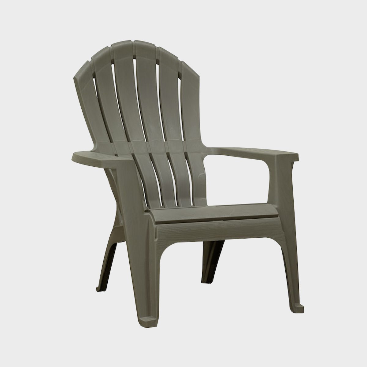 Adams Manufacturing Realcomfort Stackable Gray Plastic Frame Stationary Adirondack Chair With Solid Seat Ecomm Lowes.com