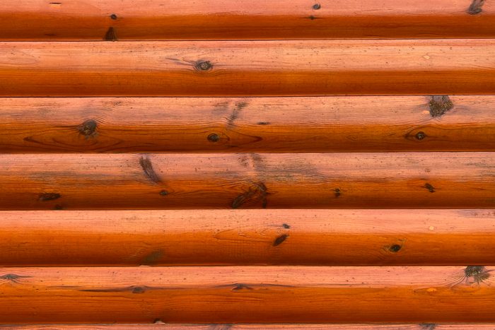 split log wood siding on a house