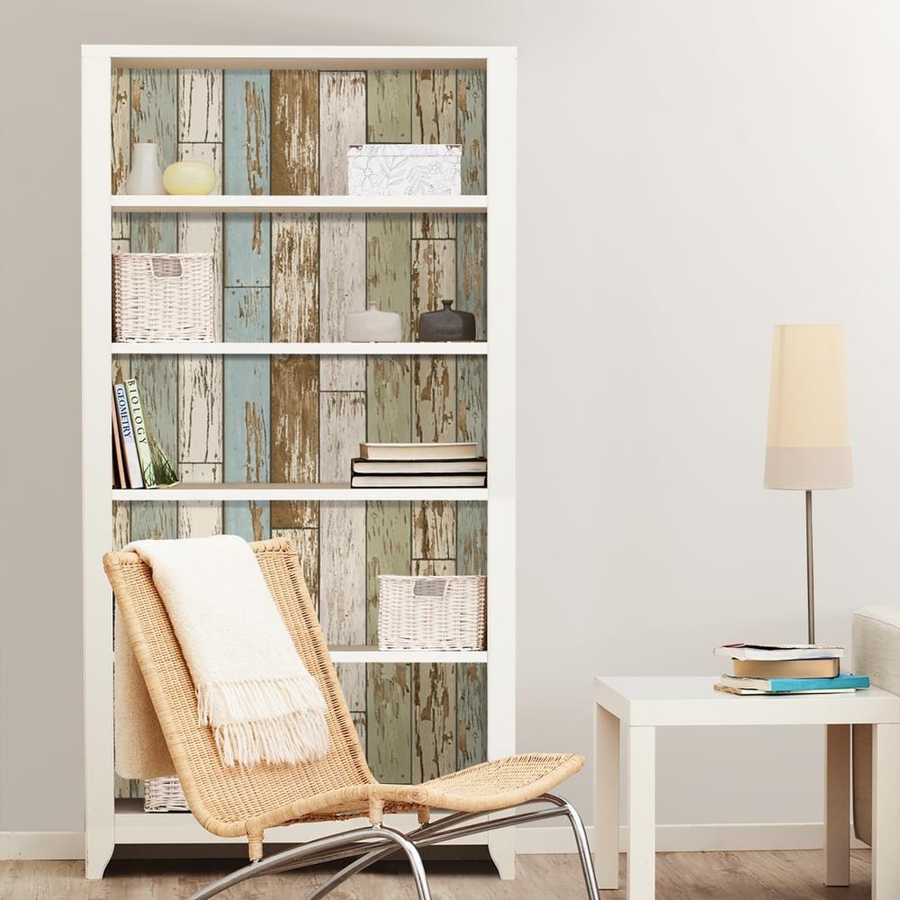 Nuwallpaper Blu Vinyl Wood Peel And Stick Wallpaper 