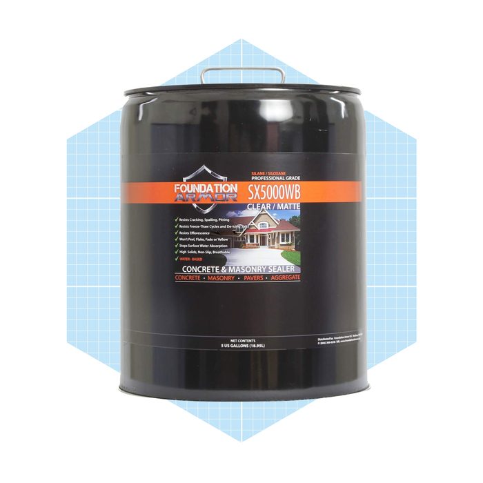 A black canister labeled 
