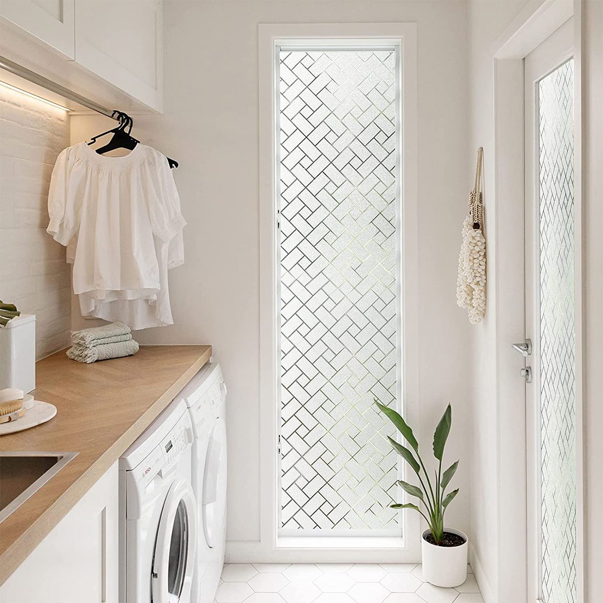  Coavas Window Privacy Film Non Adhesive Frosted Glass Window Film