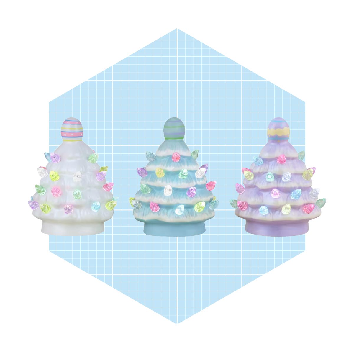 Mr. Cottontail 4.5 Ceramic Miniature Trees With Easter Egg Toppers Set Ecomm Michaels.com
