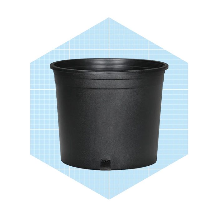 Black Resin Planter with Drainage Holes
